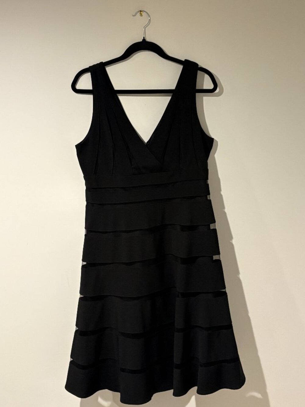WHBM Shadow-Stripe A-Line Dress
